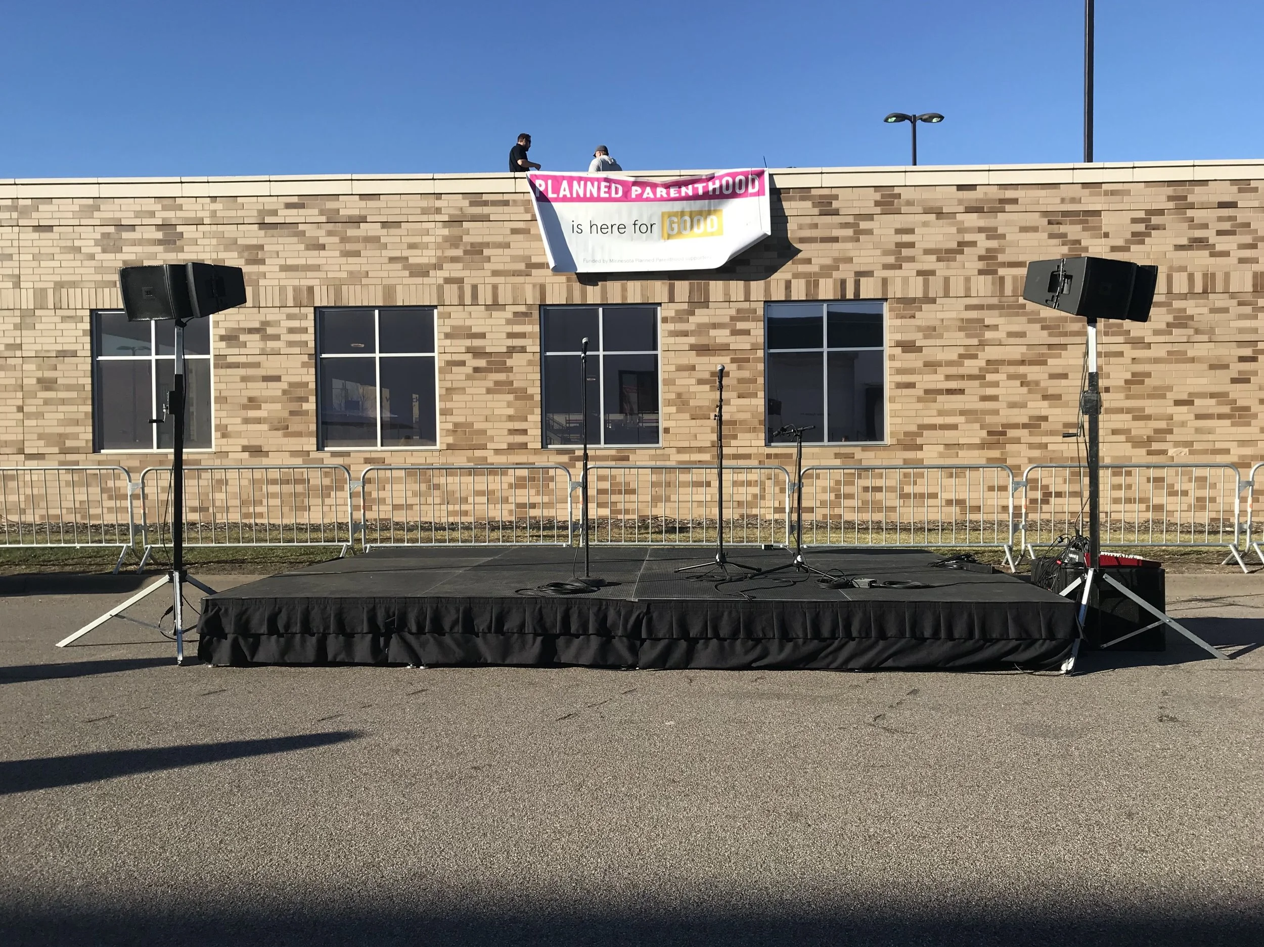 Picture of AV for You Sound and Stage Rental equipment for an outdoor event in St. Paul