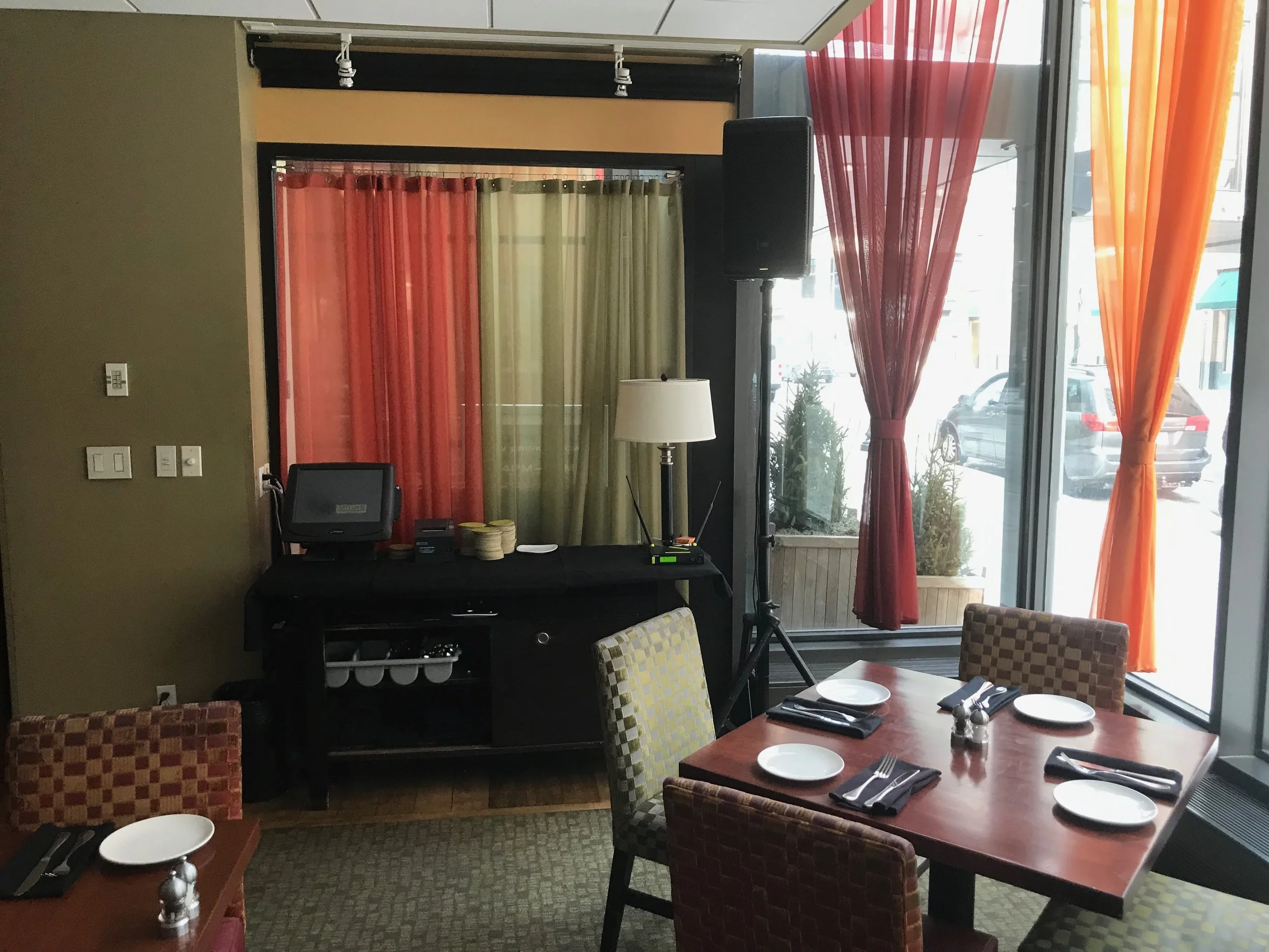 Speaker and Microphone Rental at Mission American Kitchen in Minneapolis