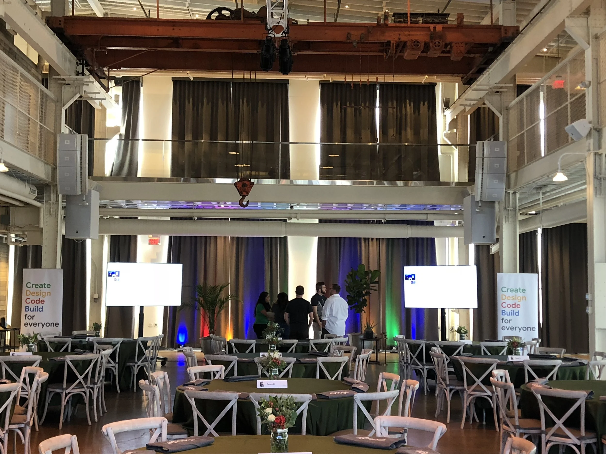 Picture of AV for You Rental Equipment being used for an event at the Machine Shop