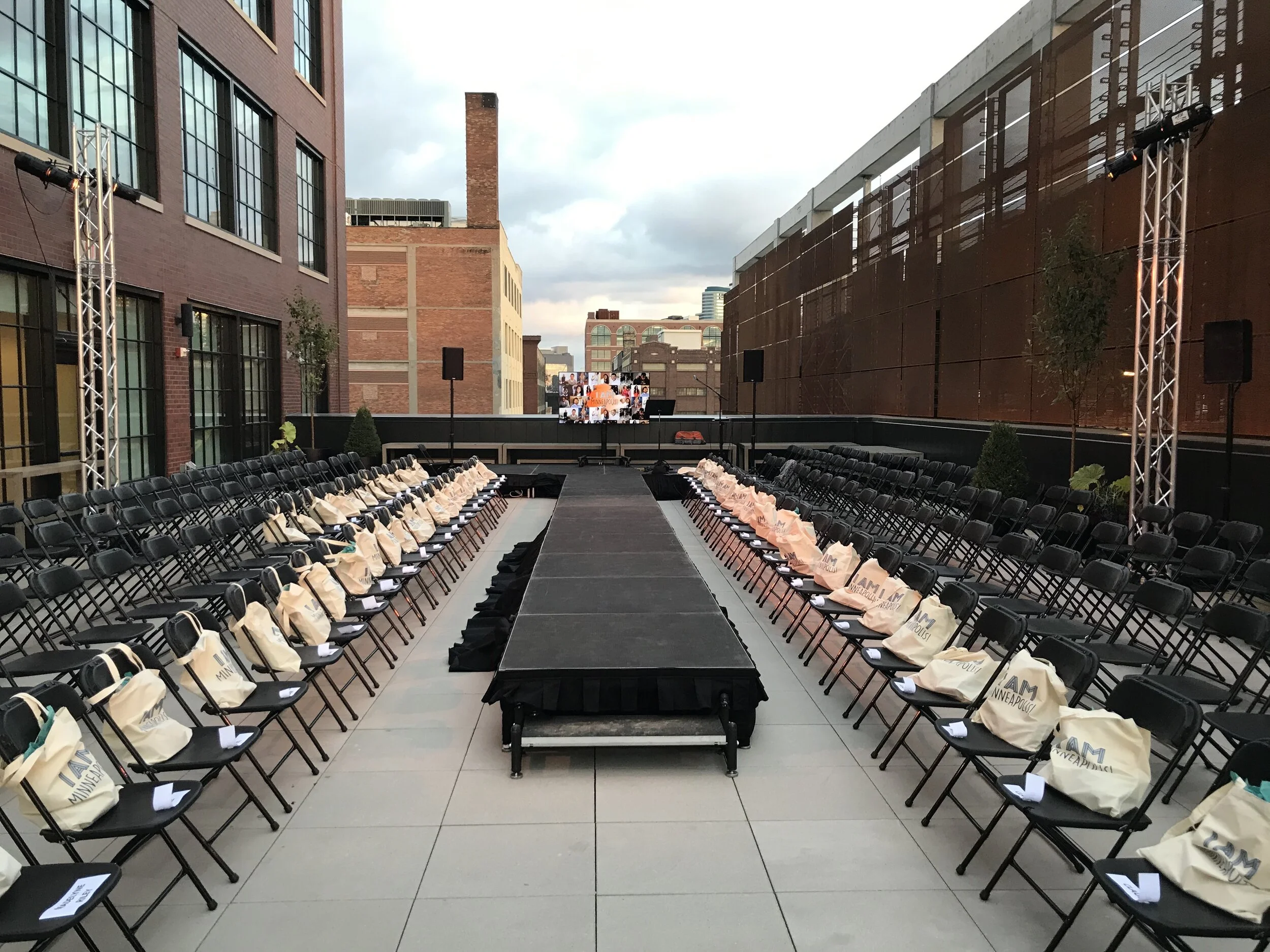 Picture of AV For You Rental Equipment at a Rooftop Fashion Show Event in Minneapolis