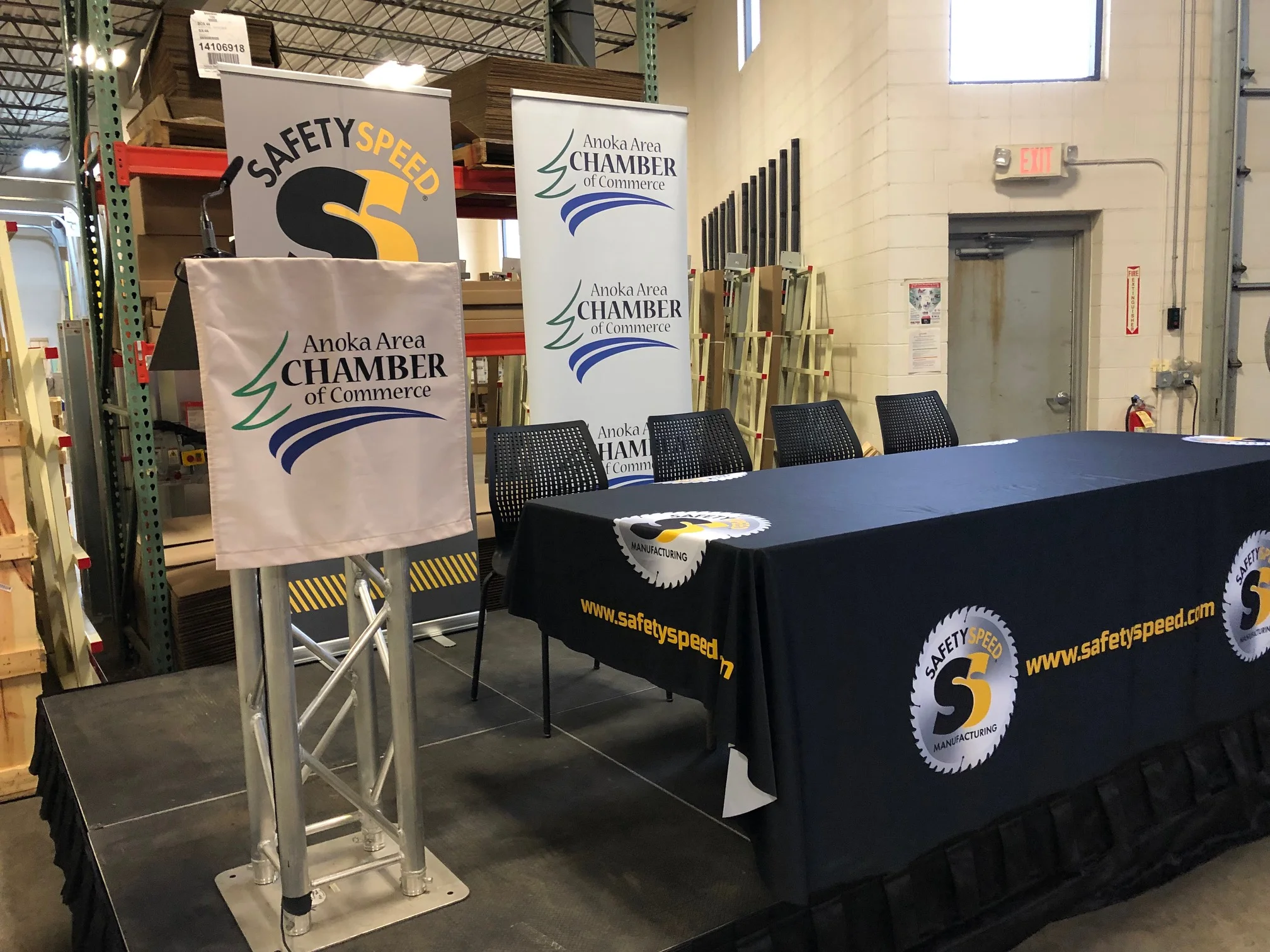 Sound and Stage for a Governor Walz Manufacturing Event in Ham Lake