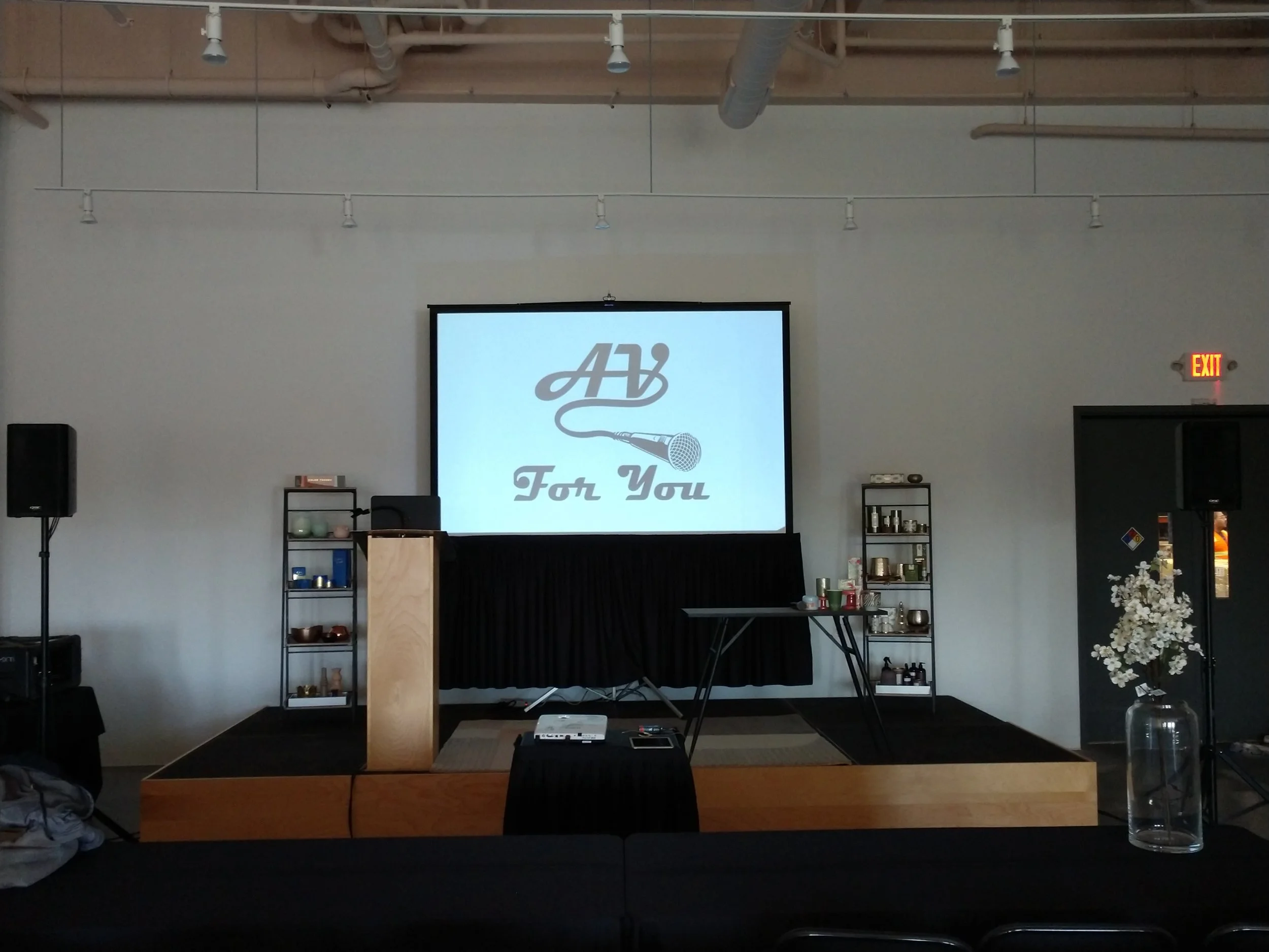 Audio, Video and Staging Rental for Onsite Event at Illume Candles in Maple Grove