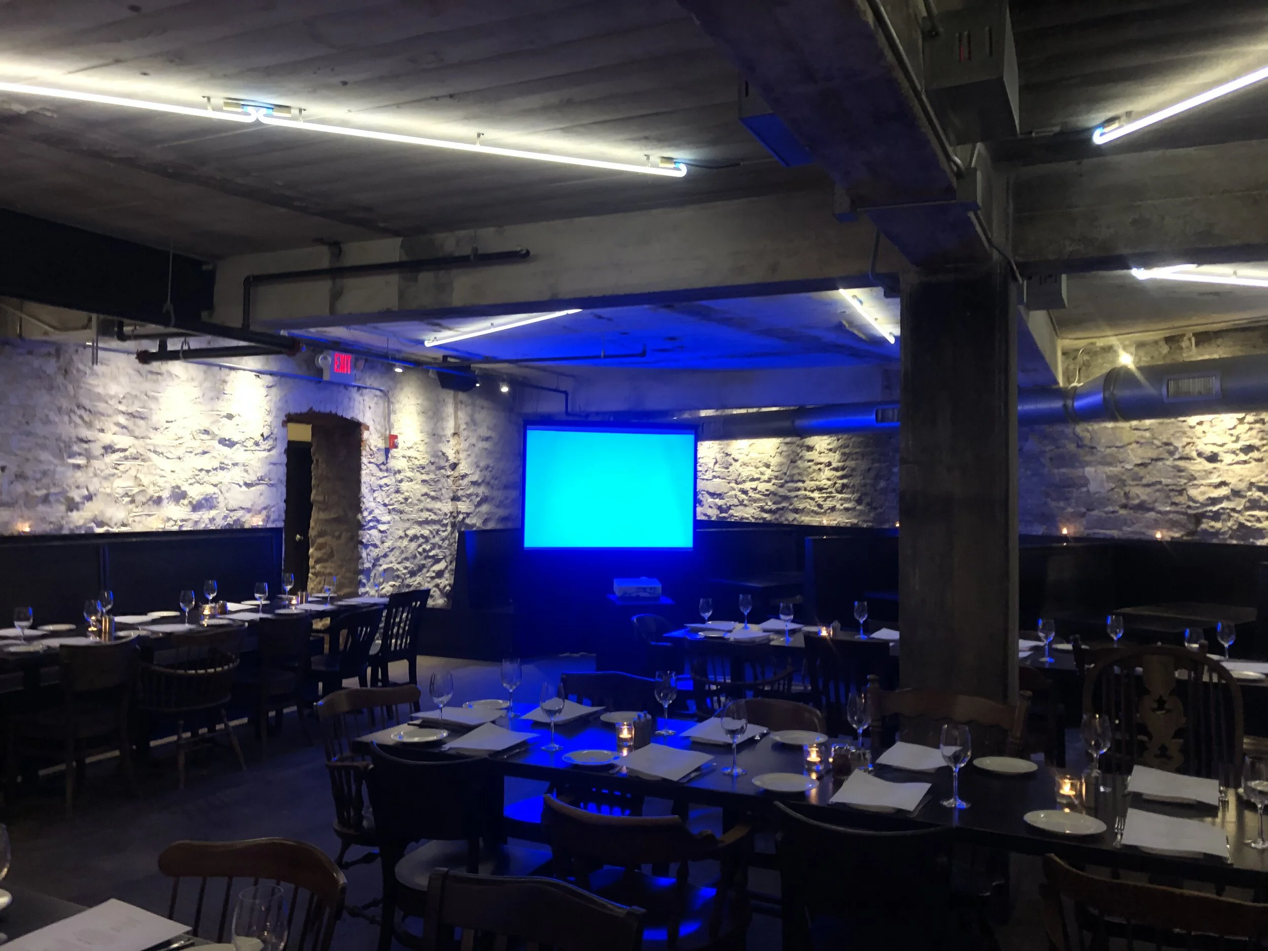Projector and Screen for Private Event at Burch Steak in Minneapolis