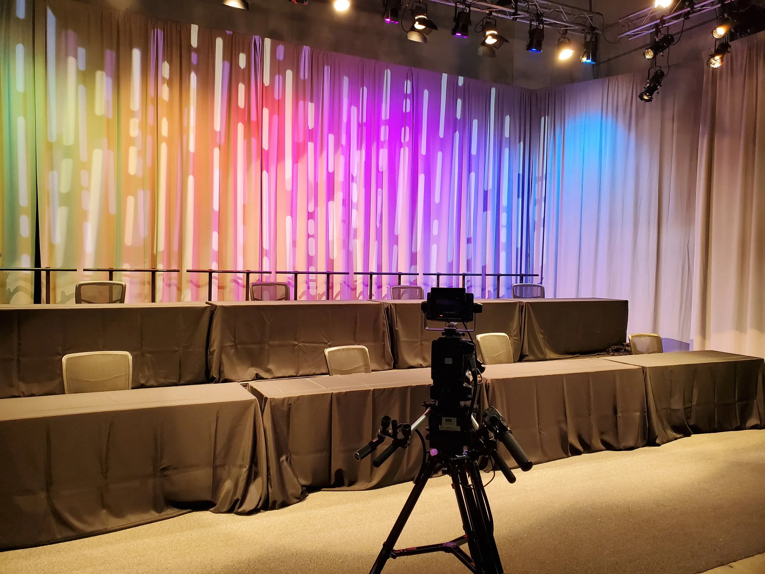 AV For You Broadcasting Studio Tiered Table Configuration