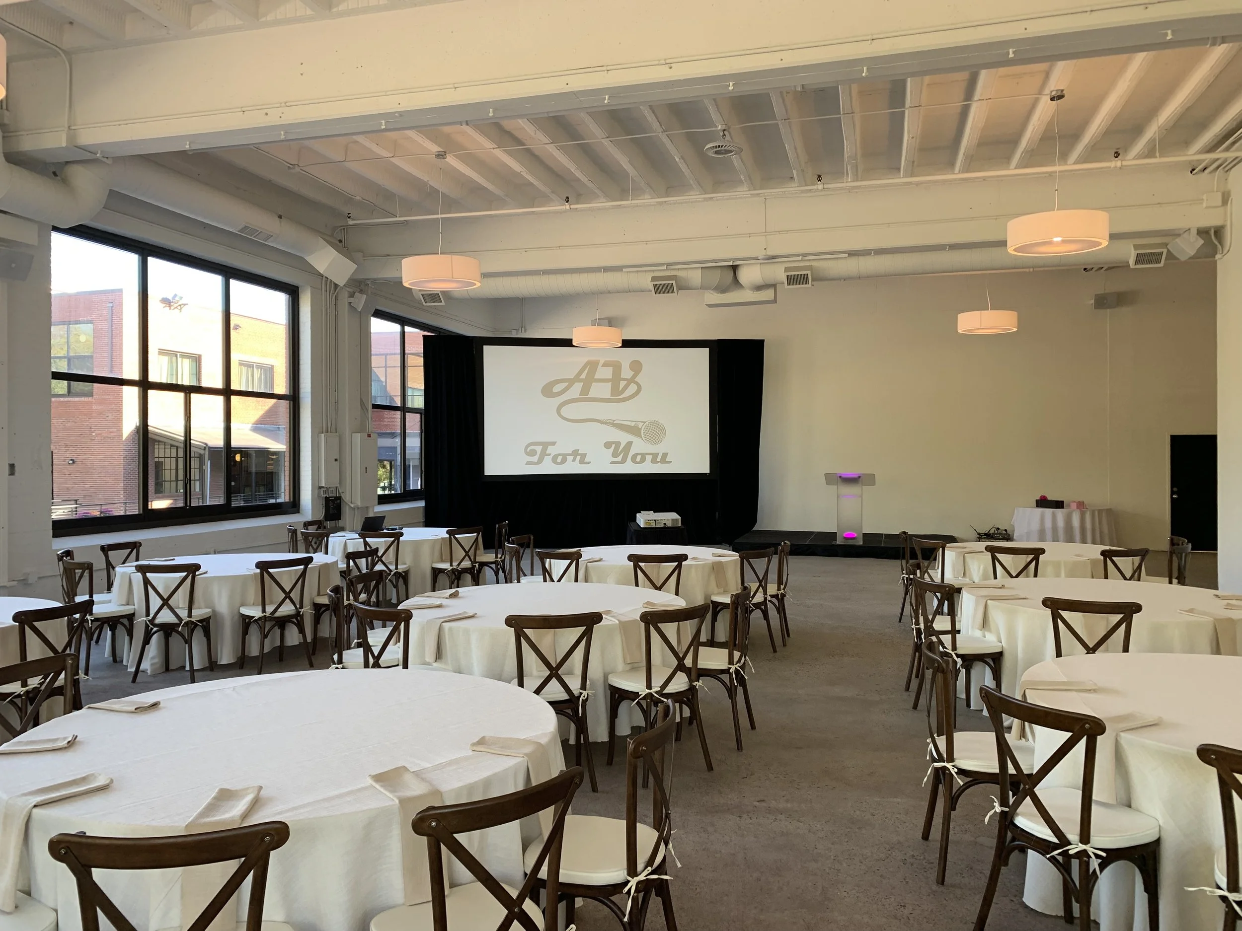 Audio, Video and Staging Rental Equipment at Urban Daisy Event Center