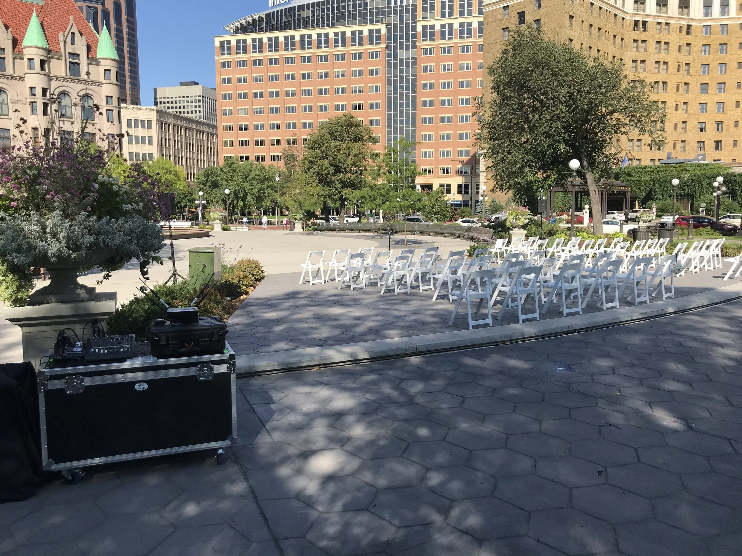Audio Rental Equipment and Service for a Wedding Ceremony in Rice Park
