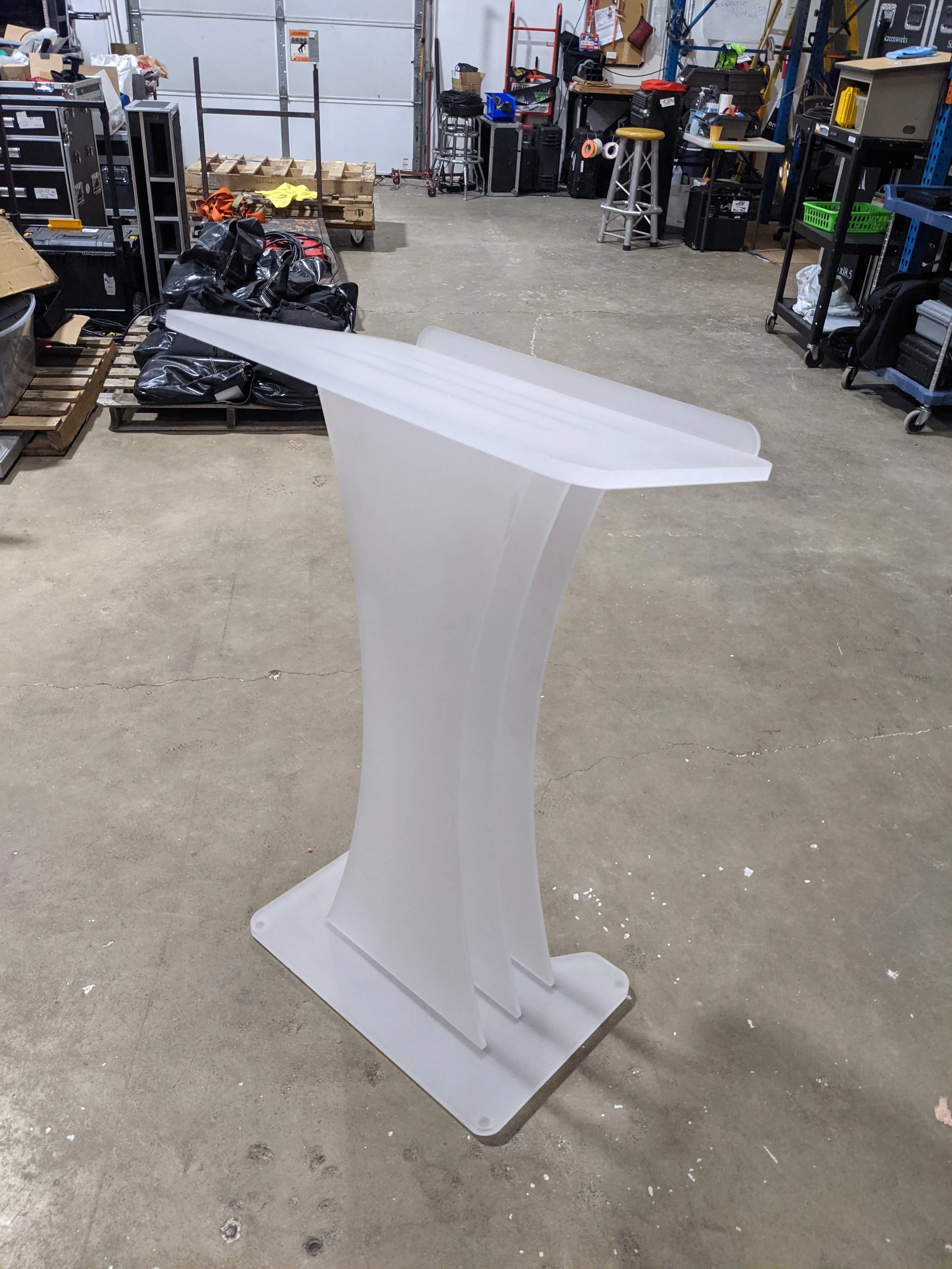 $200 Curved Frosted Podium