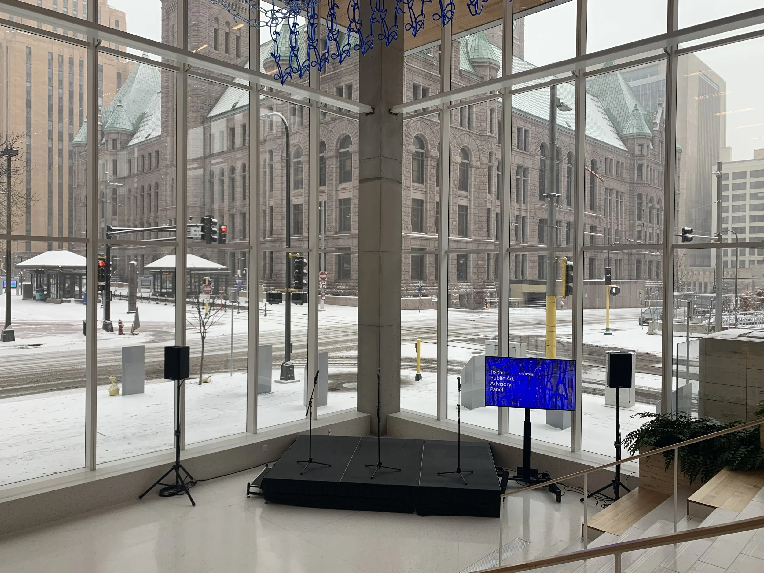  Lobby Area / Atrium Audio Visual Set Up in Minneapolis