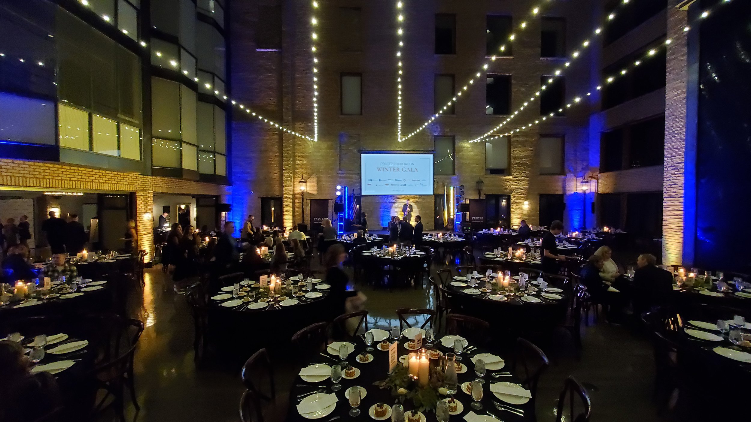 Audio Visual Support for Gala Dinner at the Lumber Exchange in Minneapolis