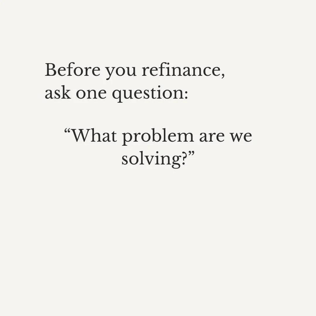 A refinance only makes sense if it solves a real problem:
payment, term, cash flow, risk, or a plan.

If you&rsquo;re not sure what the goal is, start there.

#HomesAndLoans 
#UtahHomeowners 
#MortgagePlanning