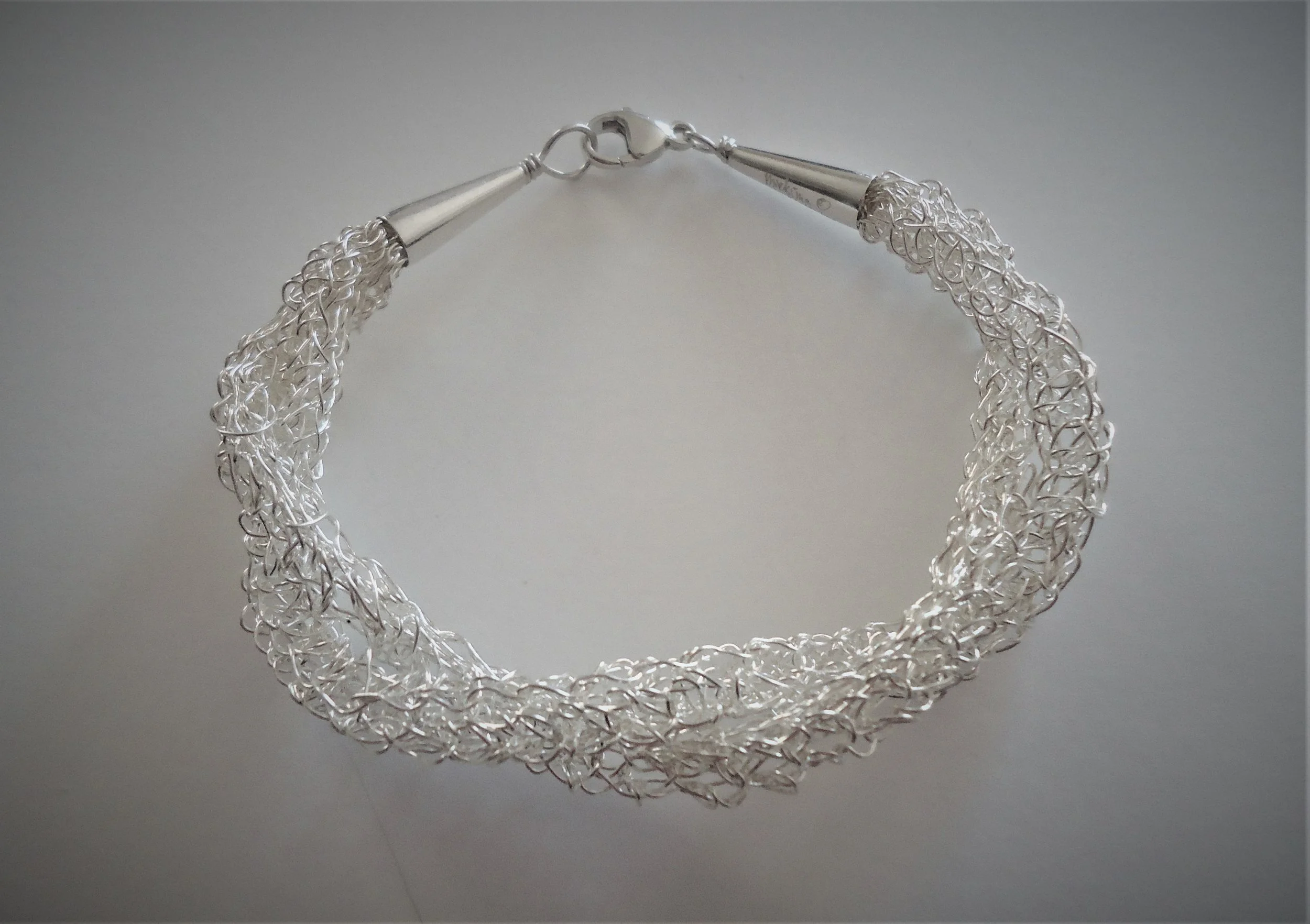 Fine silver crocheted bracelet