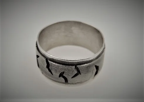 Oxidized sterling silver ring