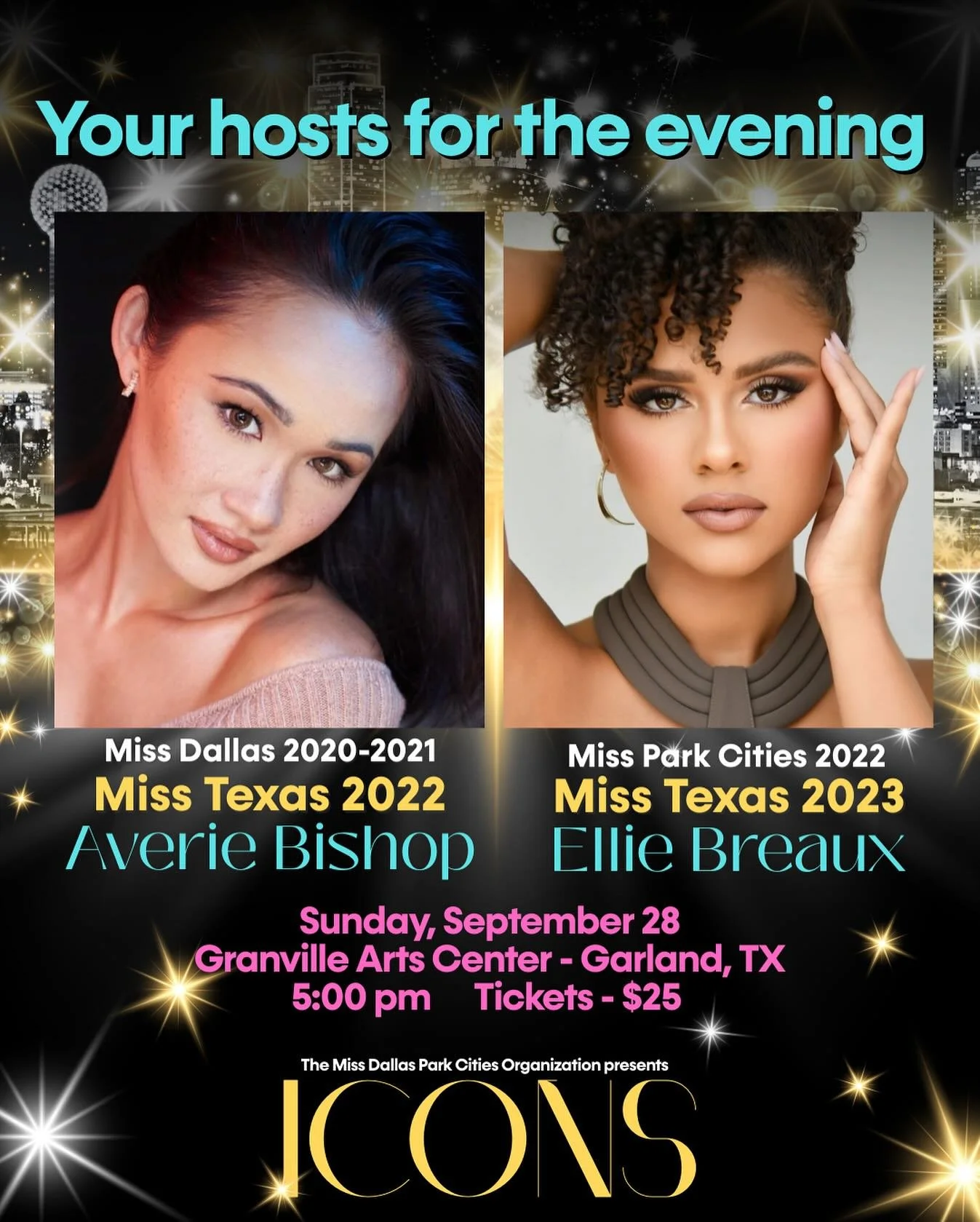 We cannot wait to welcome our incredible hosts Averie Bishop and Ellie Breaux back to the DPC stage as we crown four new icons. See y&rsquo;all at 5:00 pm this Sunday, September 28 at Granville Arts Center.