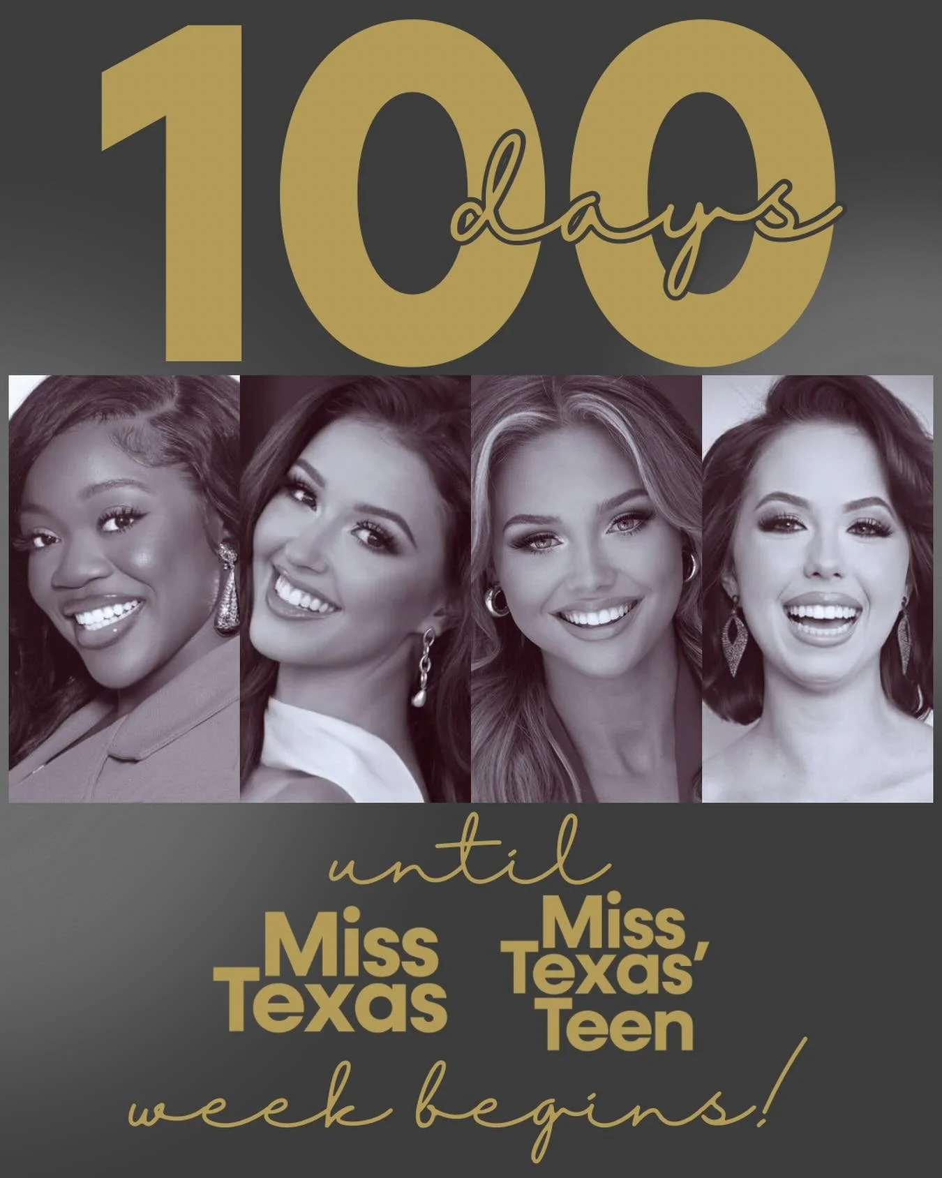 100 days until check-in and 100 ways we are excited to create some magic! #MissTexas #MissTexas2026