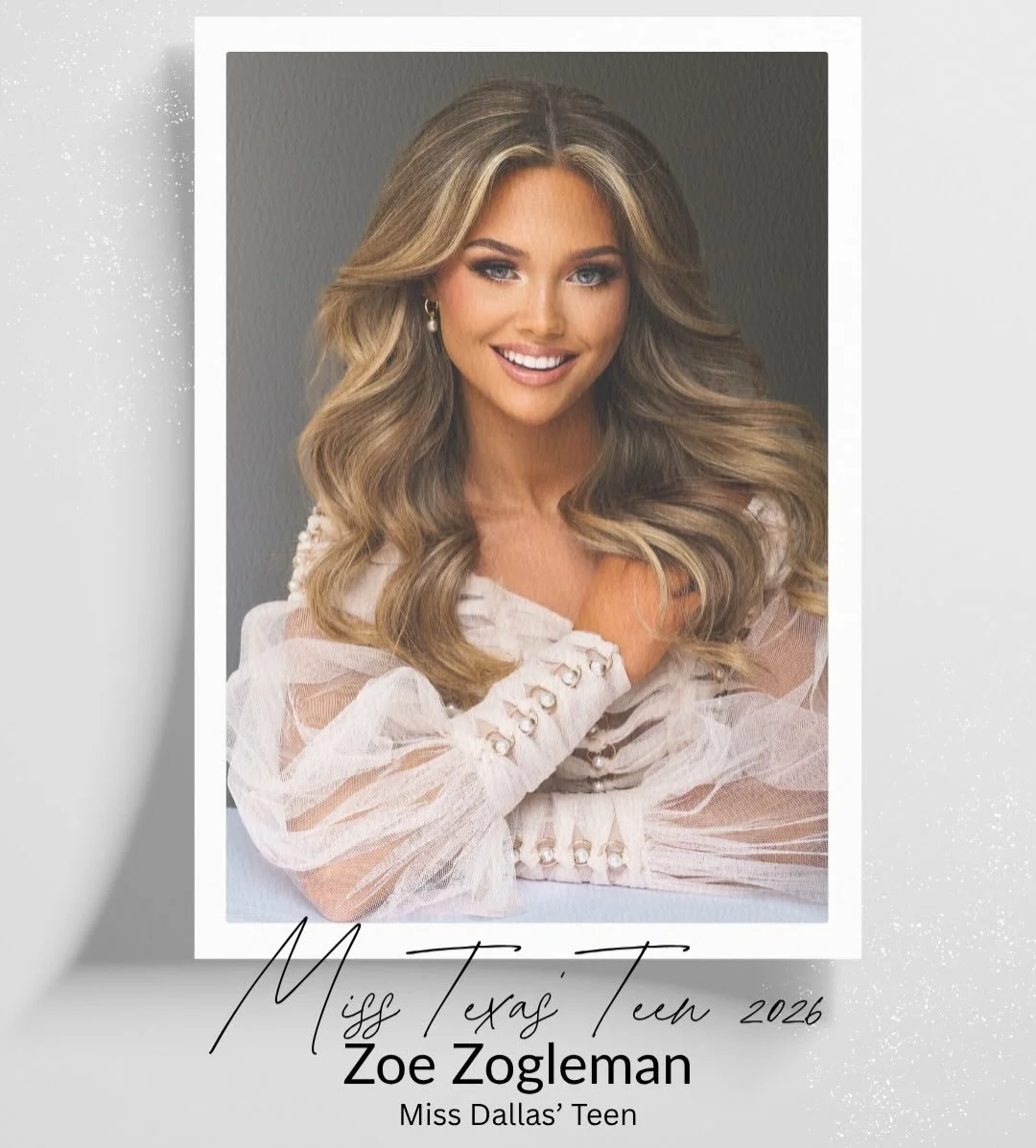 THERE SHE IS! Congratulations to our new Miss Texas&rsquo; Teen 2026 ZOE ZOGLEMAN!