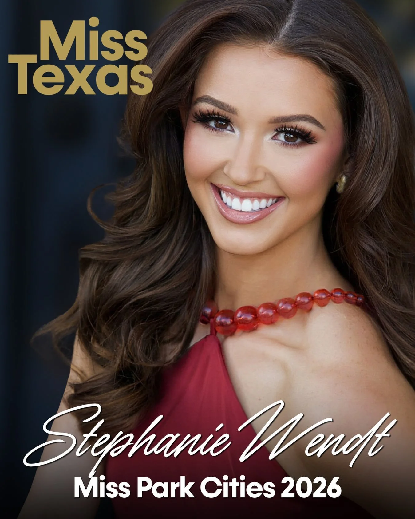 CONGRATULATIONS to our Miss Park Cities 2026 Stephanie Wendt as she is named Miss Texas 2026. We are so excited for you to serve our state this year. We love you, Stephanie!!! #MissTexas