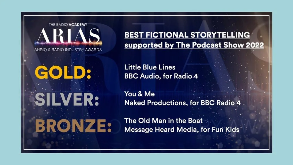 Arias podcast awards banner featuring The Old Man in the Boat n Bronze