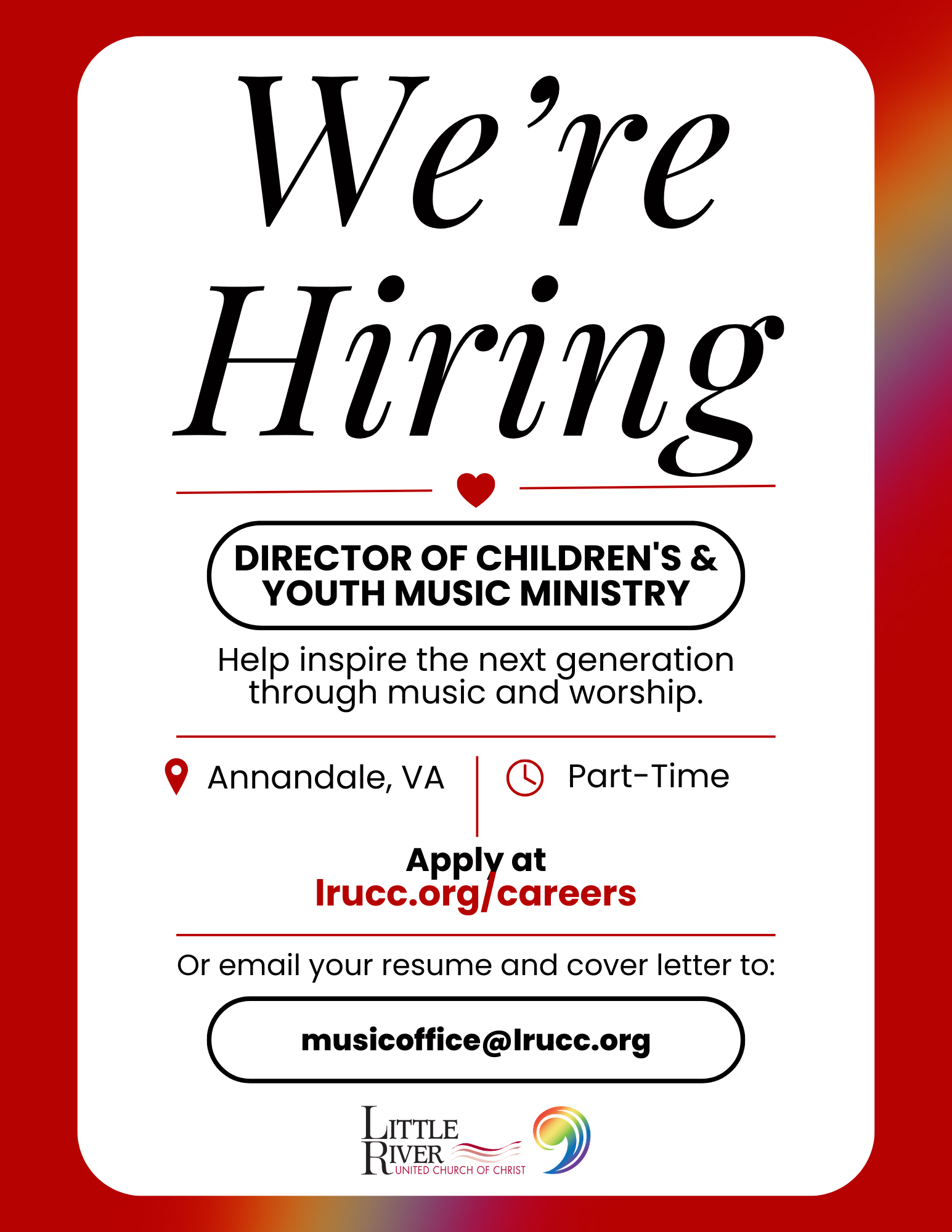 We're Hiring: Director of Children's &amp; Youth Music Ministry