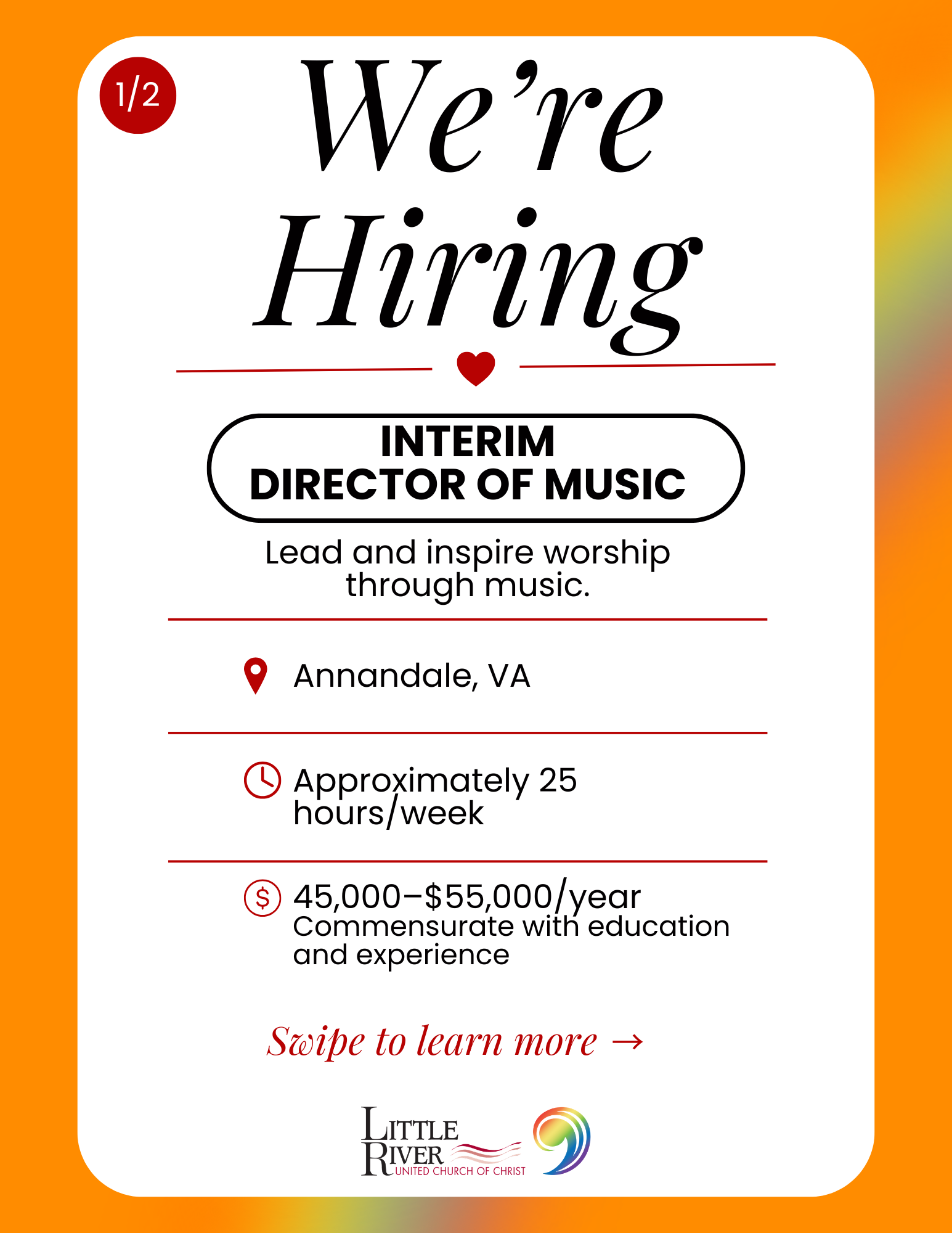 We're Hiring: Interim Director of Music