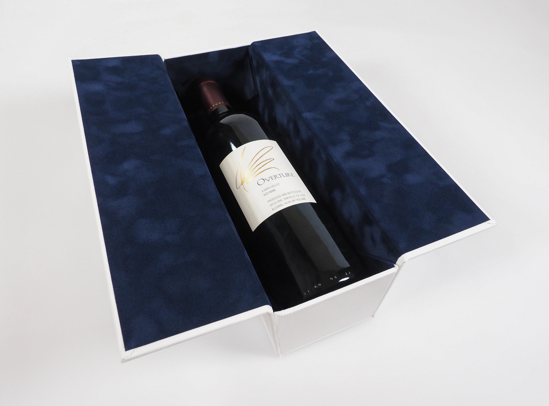 The interior is lined with deep blue velvet.