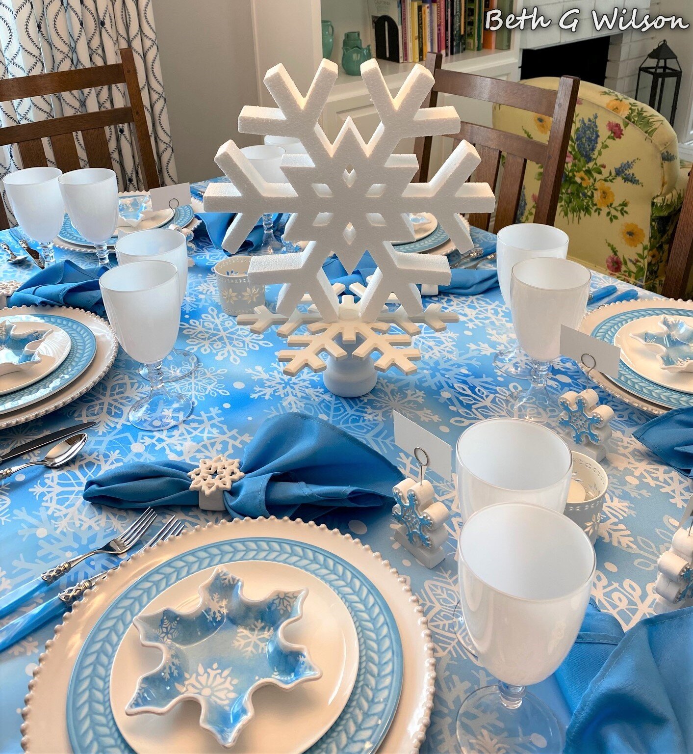 Snowflakes on a Winter Tablescape — Whispers of the Heart