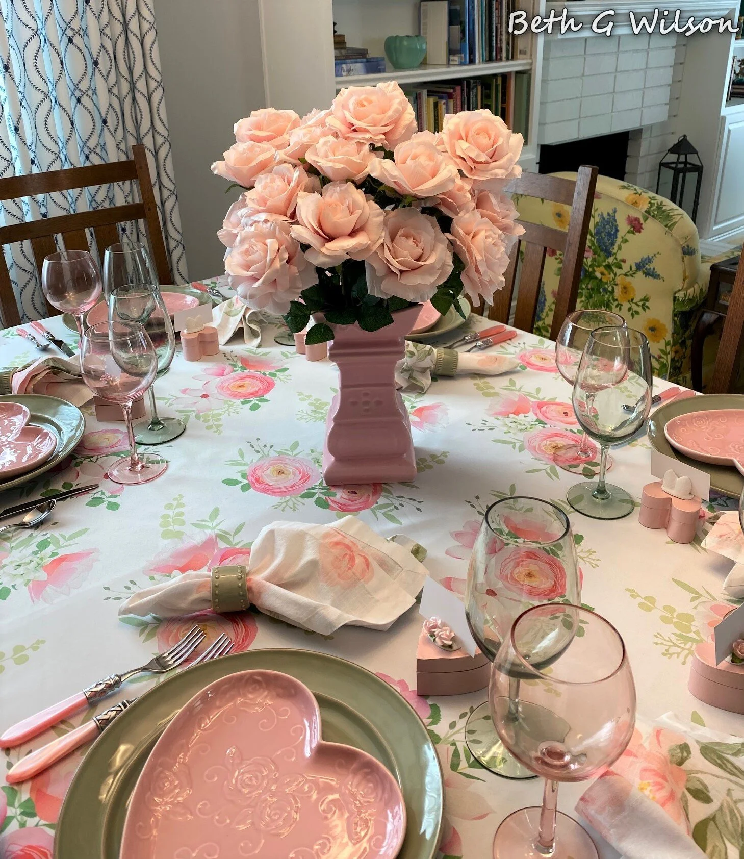 Hearts and Roses on a Valentine’s Day Tablescape — Whispers of the Heart