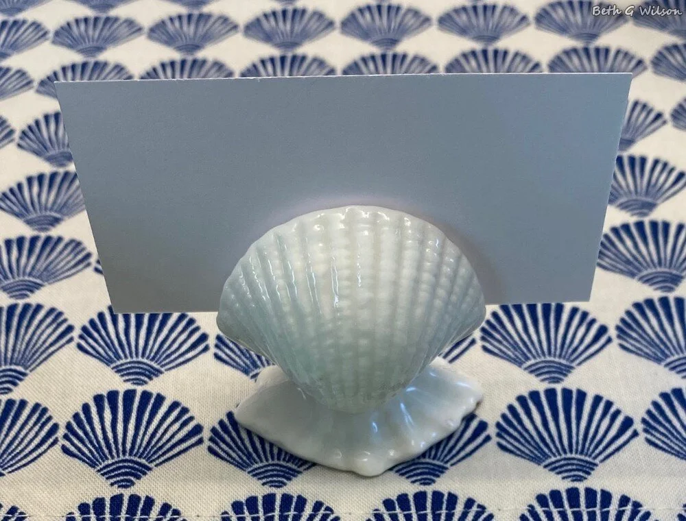 Shell Table Marker See Shells on a Summer Tablescape — Whispers of the Heart