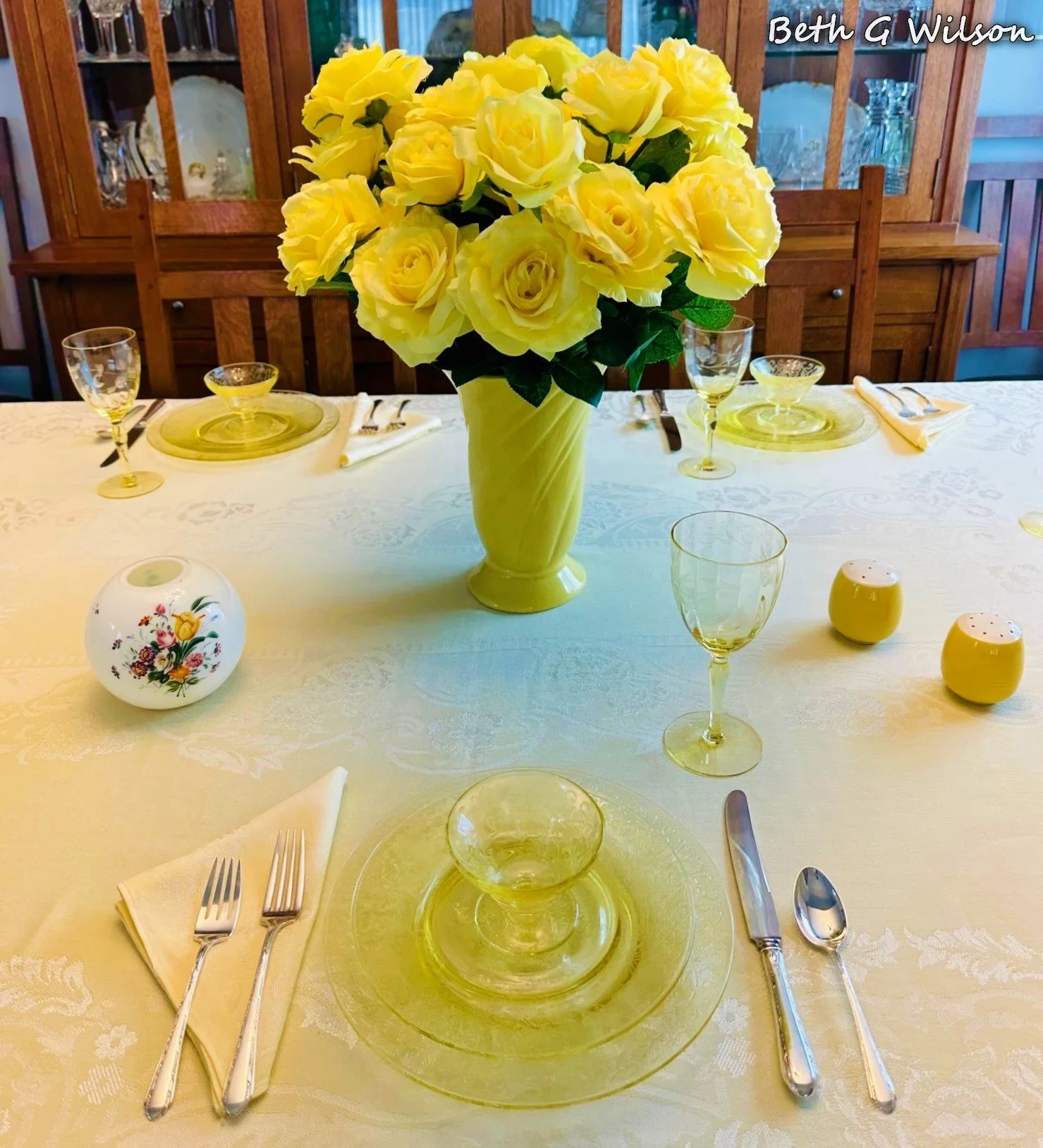 A Vintage Yellow Spring Tablescape — Whispers of the Heart