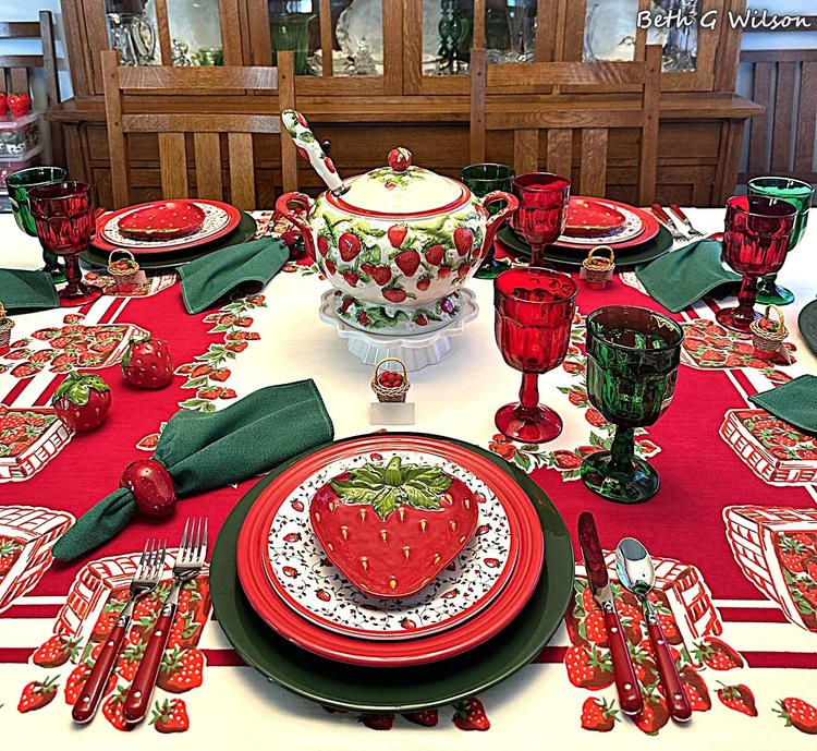 A Strawberry Sweet Summer Tablescape — Whispers of the Heart