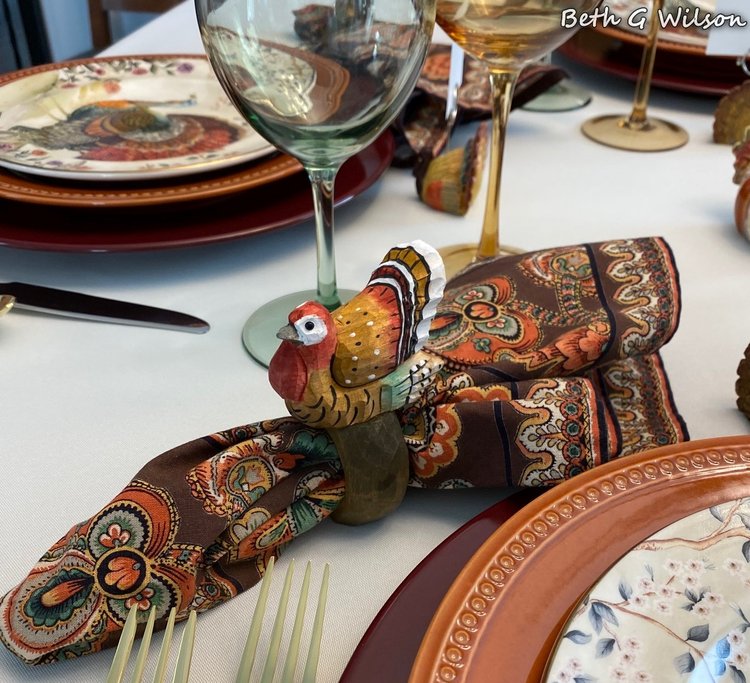 A Turkey on the Thanksgiving Tablescape — Whispers of the Heart