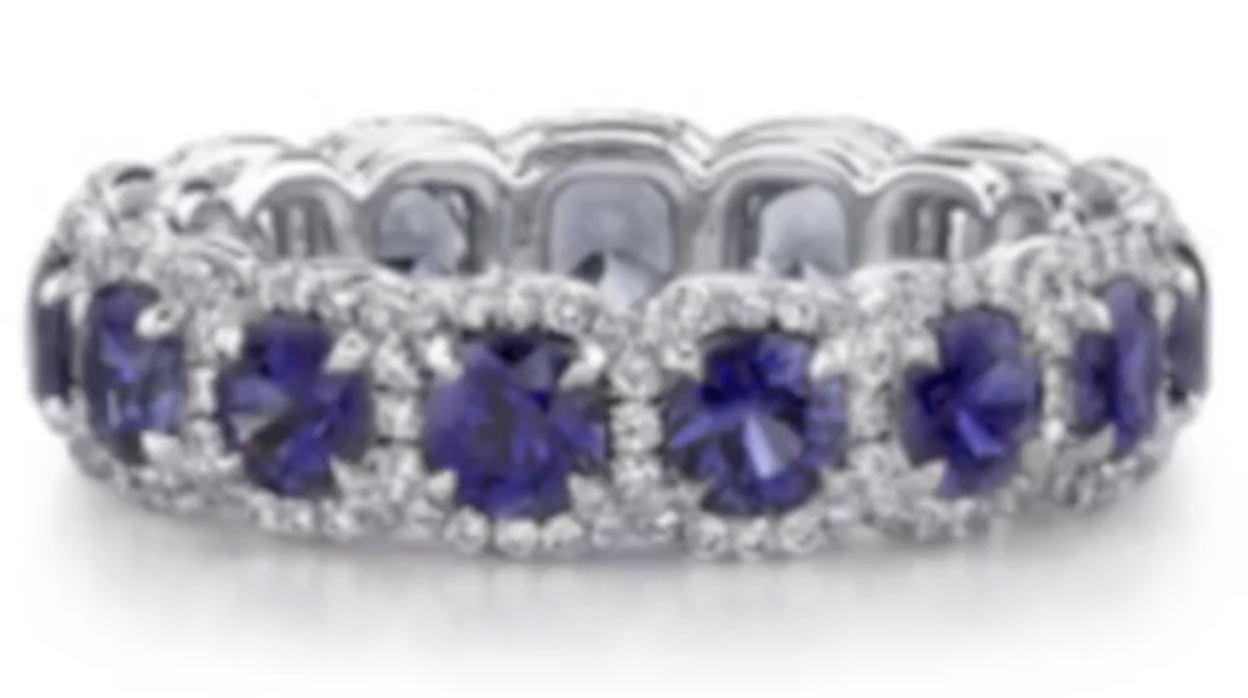 sapphire and diamond band makes big statement.