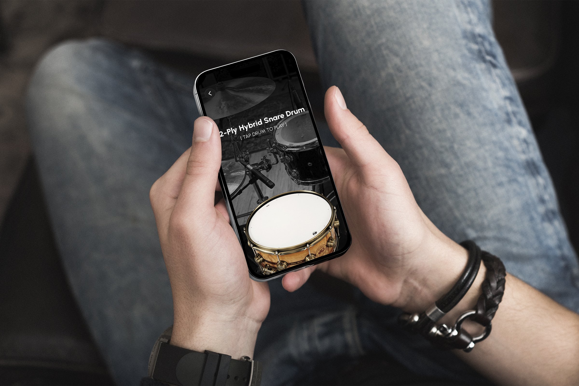 Consumer holding phone with App