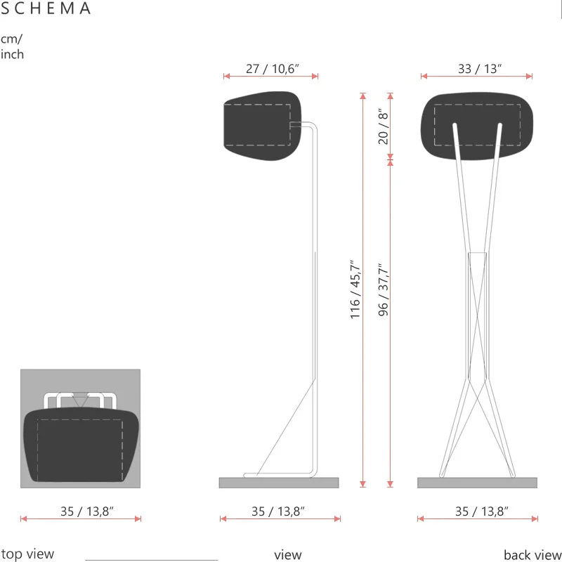  S/  SL / Materials: wenge, stainless steel, concrete, cowhide leather. Wooden body is made of thick  boards varnished on the outside [wenge] and covered with stainless steel inside plus leather pad. Main body is connected with stainless steel leg an
