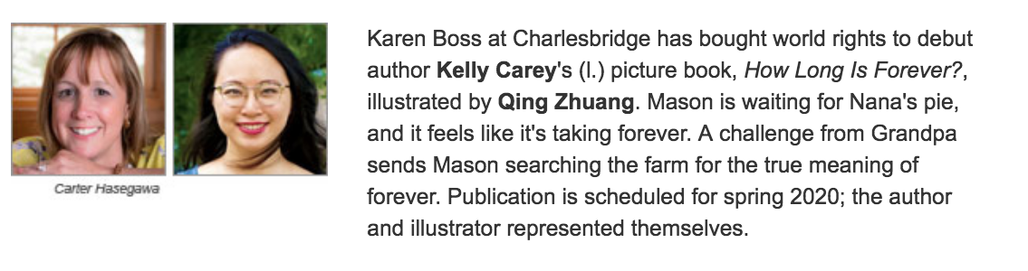 I AM THRILLED to be illustrating my debut children’s book, “How Long is Forever?” written by Kelly Carey (Charlesbridge Spring 2020). It is my dream come true and I cannot wait to share it with you!