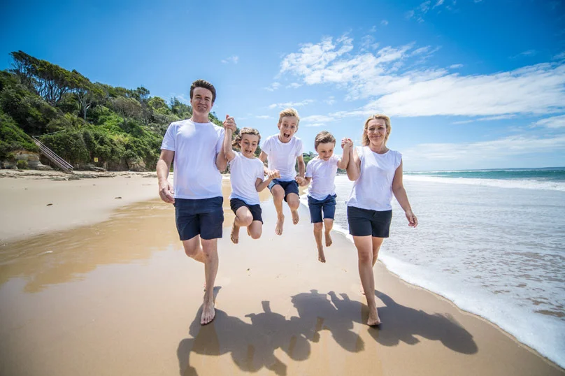 The Hyland family will represent Australia at the 2018 World Meeting of Families. From R-L: Shane, Alyssa, Joshua, Lachlan and Leanne. PHOTO: Giovanni Portelli