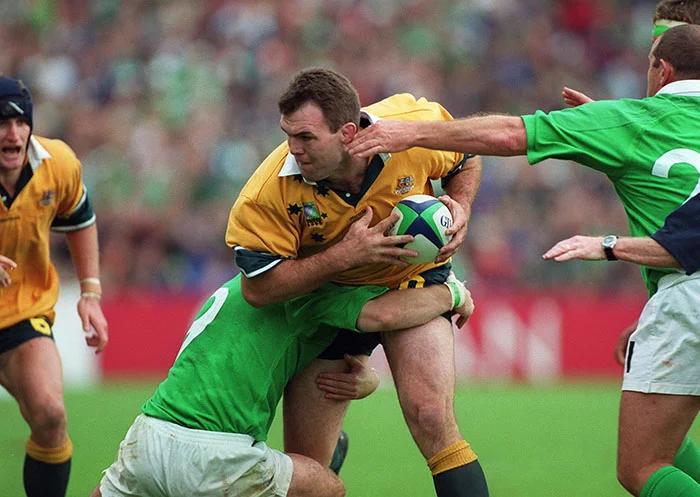 Owen Finegan in action against Ireland back in 1999.