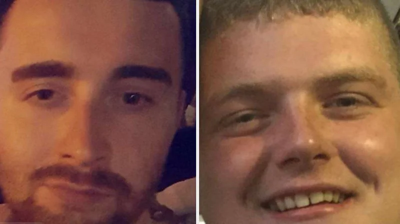 Christopher McLaughlin (L) and Nathan Kelly have been charged with murder.