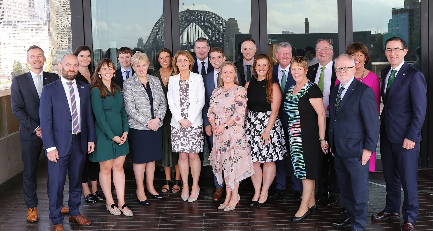 Ministeer Humphreys with diplomatic, IDA Ireland and Enterprise Ireland staff in Sydney.