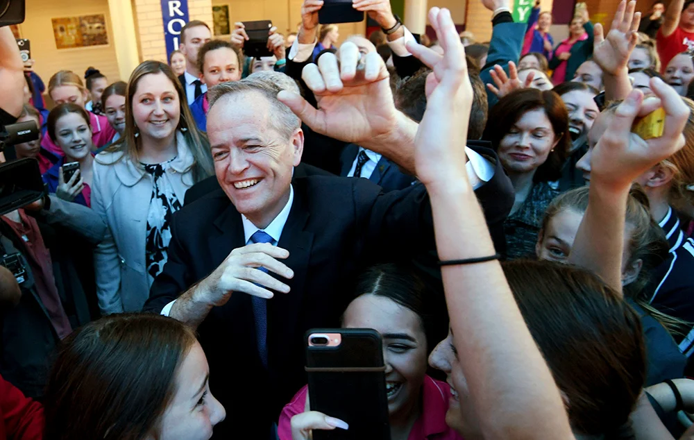 Labor leader Bill Shorten campaigning on the NSW Central Coast. Picture: Lukas Coch