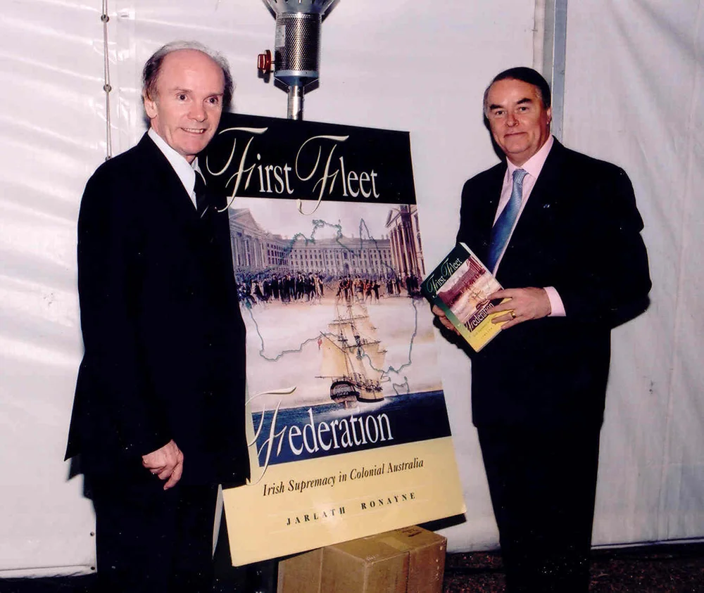 Former Irish Honorary Consul for Melbourne Prof Jarlath Ronayne with former Irish Ambassador Richard O’Brien in 2002.