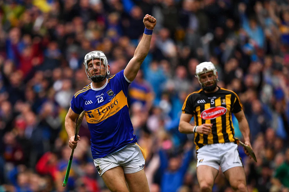 Niall O’Meara celebrates after scoring one of Tipperary’s three goals in the All Ireland hurling final at Croke Park. Picture: Brendan Moran/Sportsfile