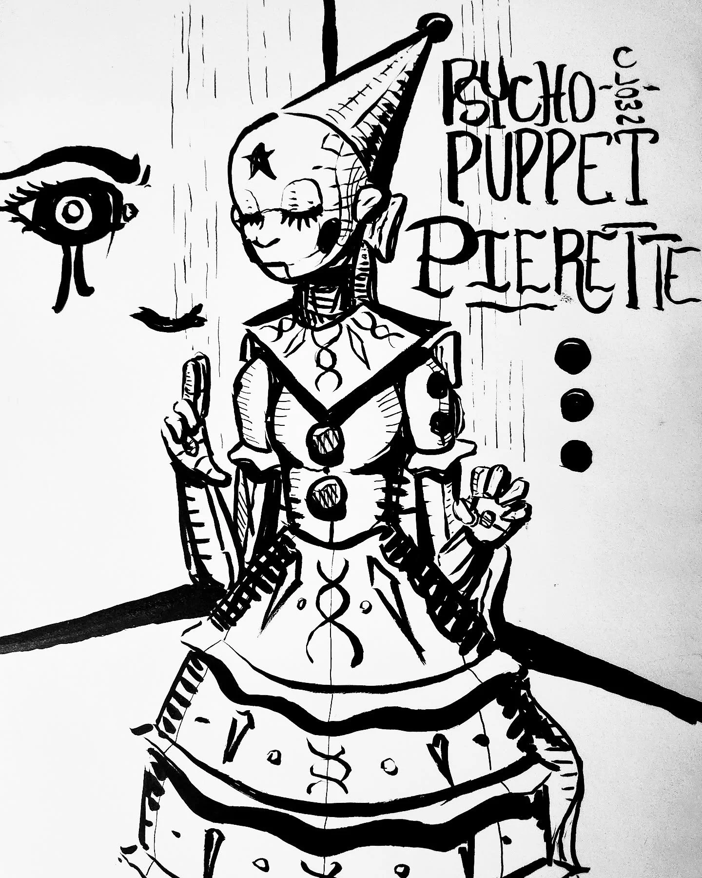 Psycho Clown Puppet Pierette
The pretty psychic marionette