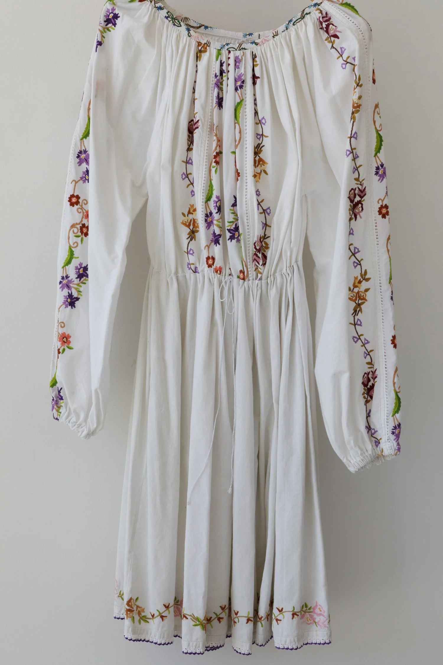 Embroidered Romanian Dress — Spanish Moss 