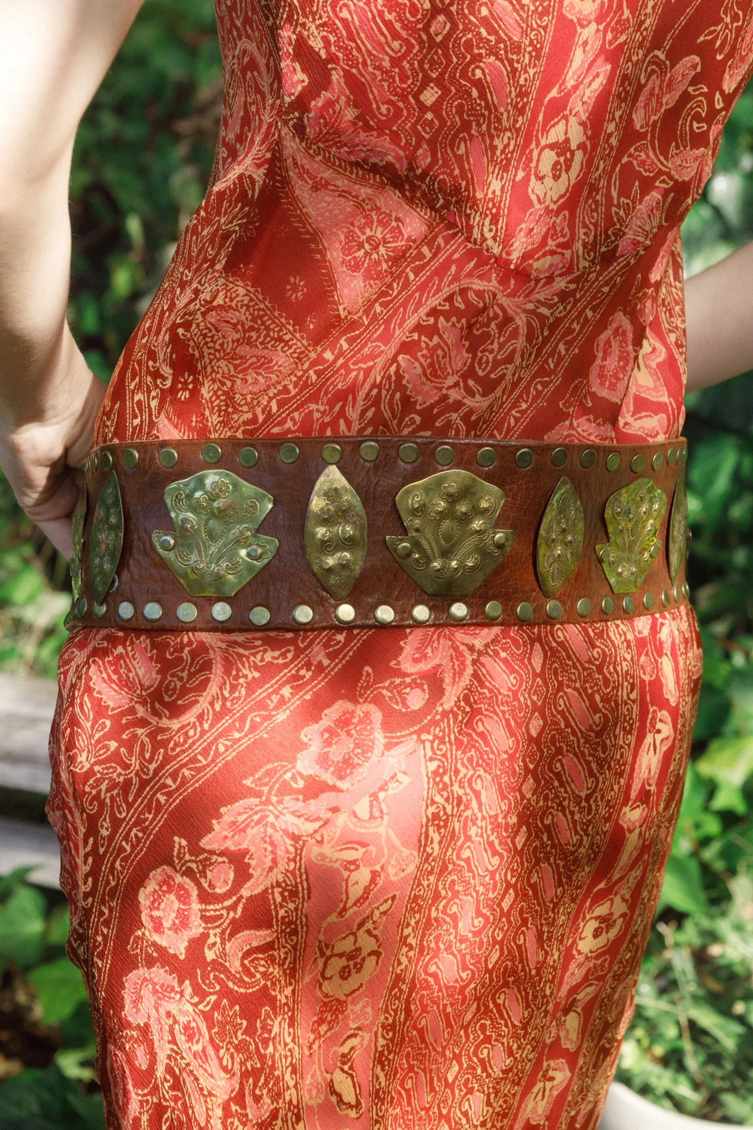 Leather Moroccan Belt Moroccan Handmade Black Leather Studded Belt - Shop Now main image 4