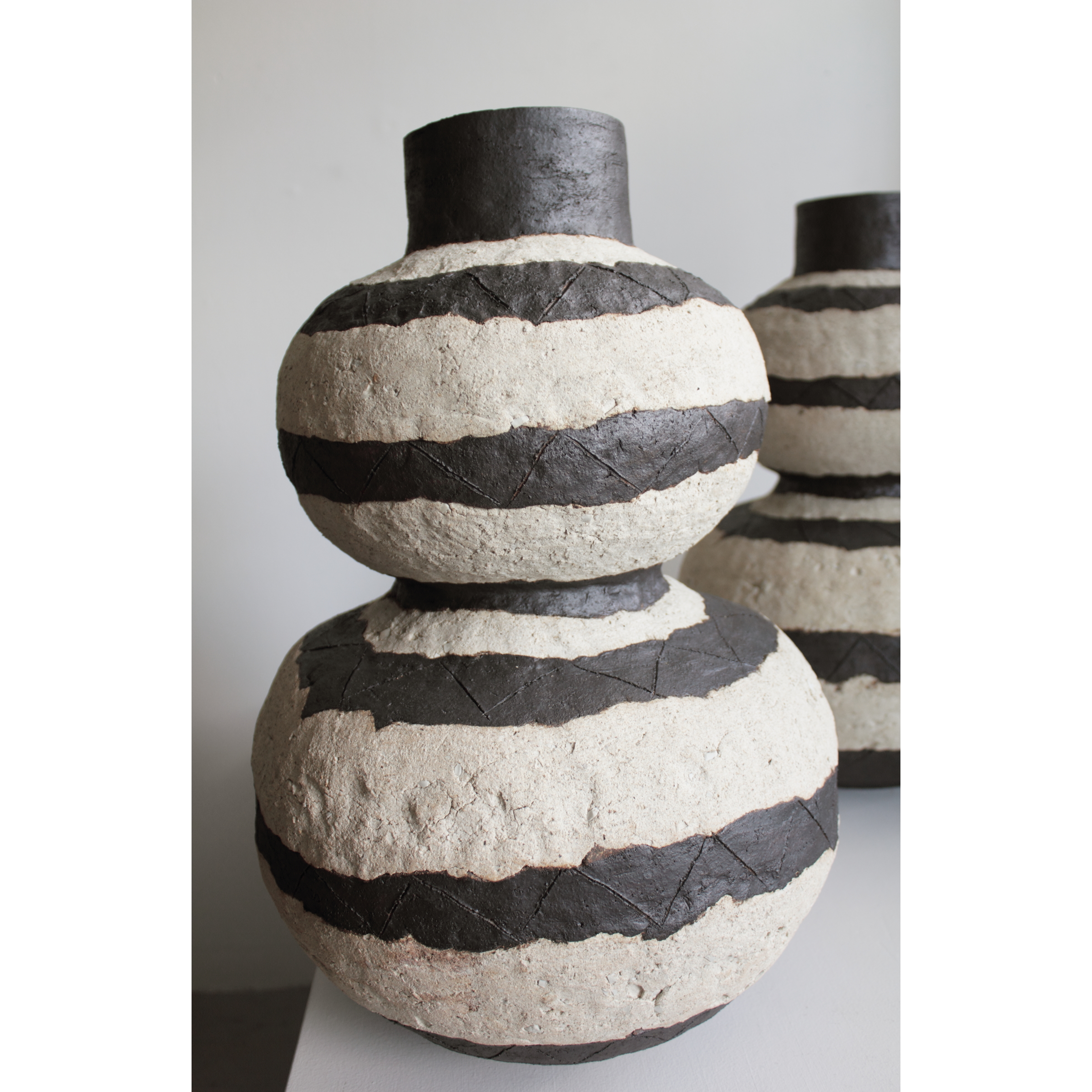 Striped Double Gourd Vase (Pair)