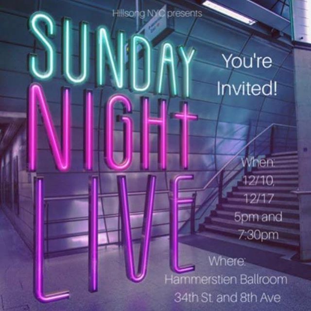 Hey NYers!! If you wanna see something cool and the Christmas story told in a legit way! Come tomorrow to Hillsong at Hammerstein Ballroom for 5pm or 7:30pm! DM me if ya have any questions! Really hope to see ya there!!! #snl #wisemen #babyjesus #hew