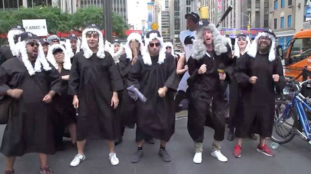 Congratulations @TheJudge44 for winning the @MLB #HRDerby! Time to do the Aaron Judge Shuffle! ⚾️ #JudgeCon