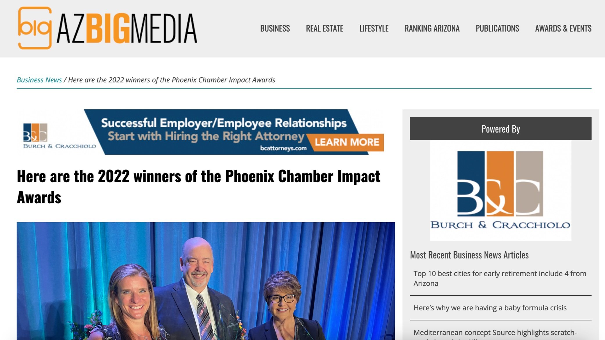 AZ Big Media - Here are the 2022 winners of the Phoenix Chamber Impact Awards (Copy)