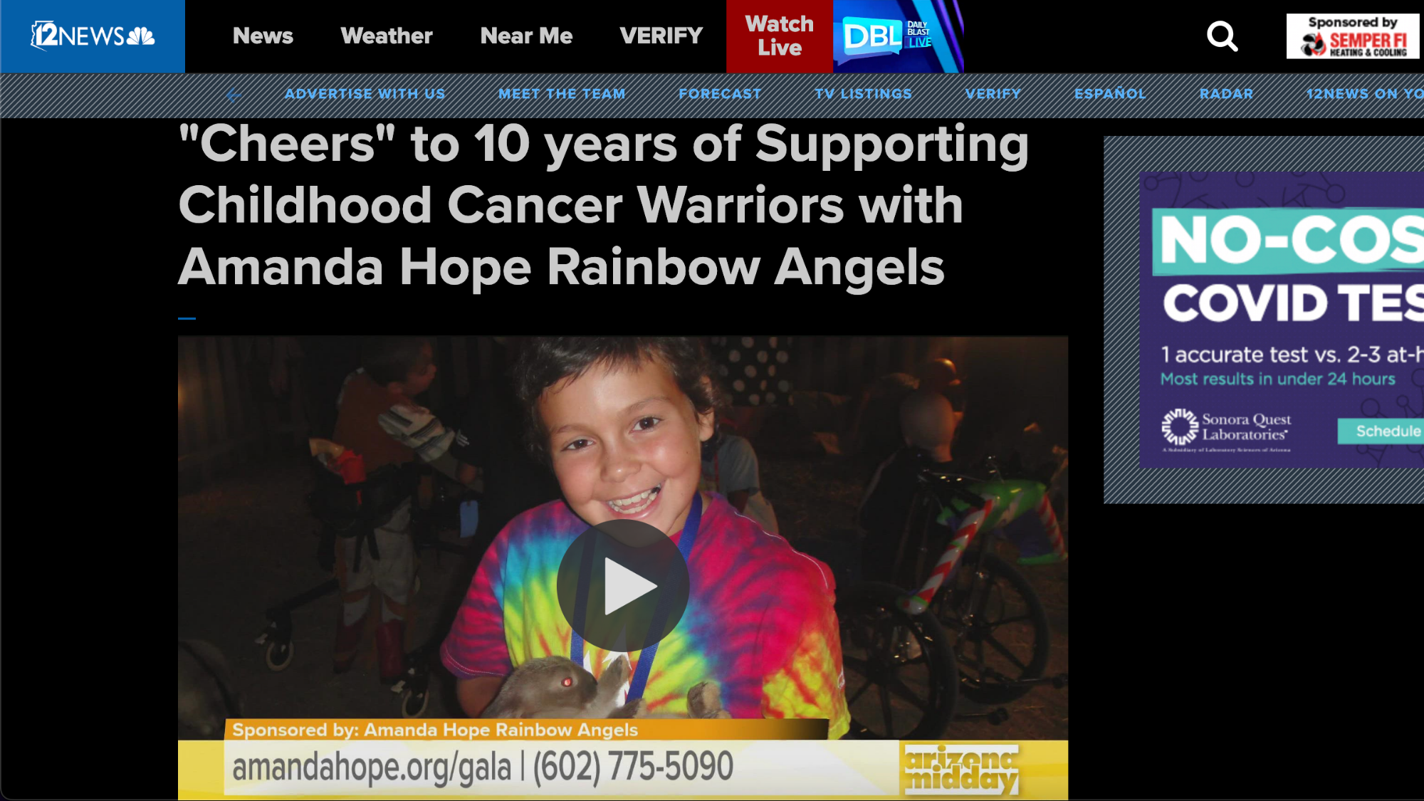 12 News: "Cheers" to 10 years of Supporting Childhood Cancer Warriors with Amanda Hope Rainbow Angels (Copy)