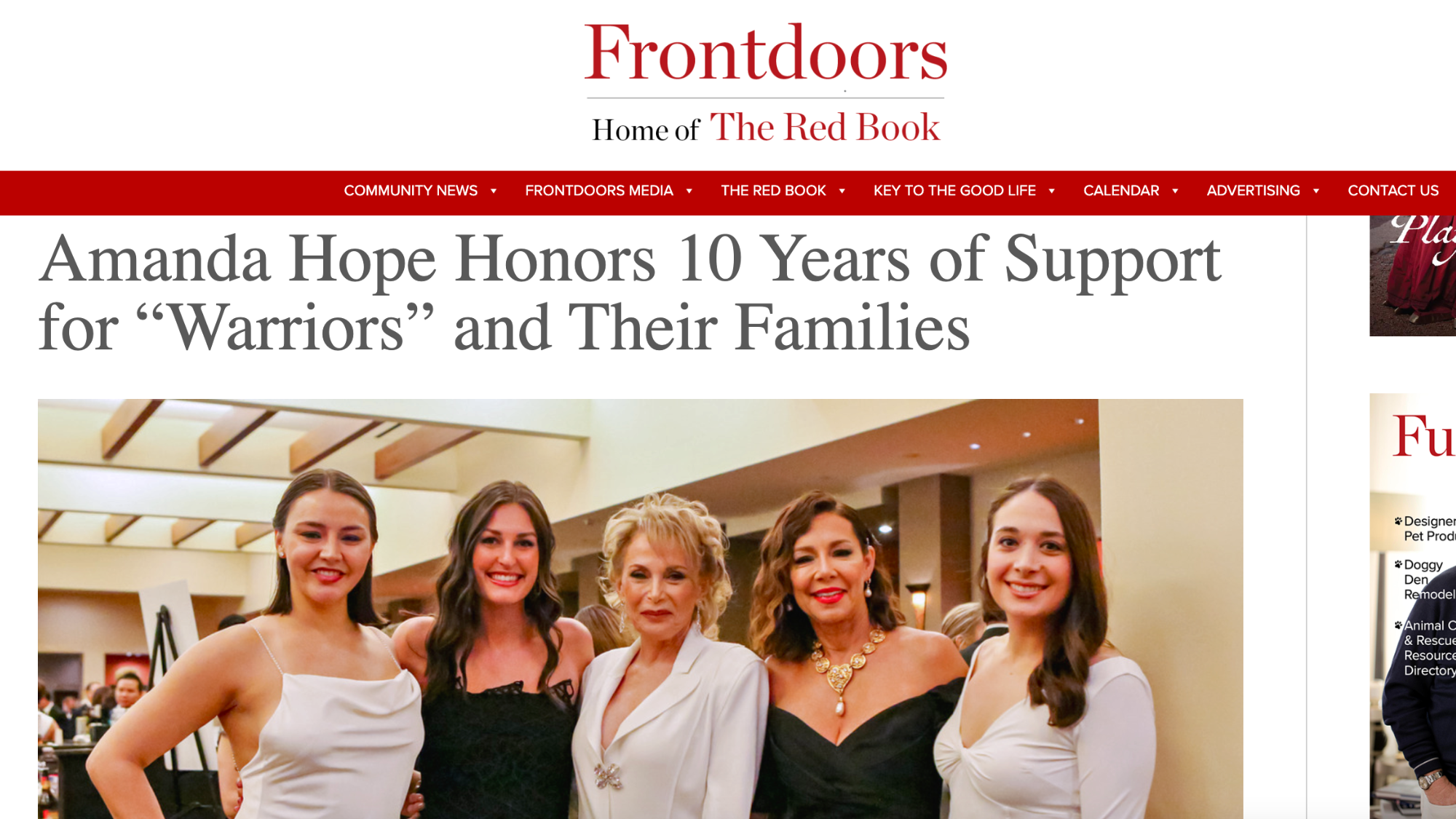 Frontdoors: Amanda Hope Honors 10 Years of Support for “Warriors” and Their Families (Copy)
